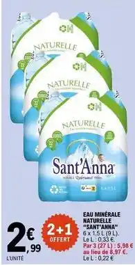 E.Leclerc Eau minérale naturelle offre