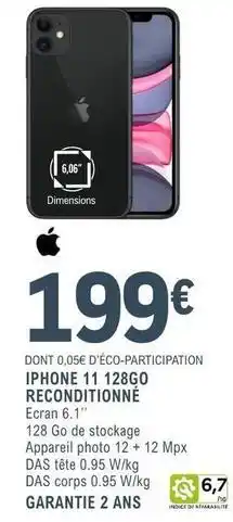 E.Leclerc Iphone 11 128go reconditionne offre
