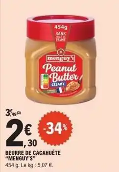 E.Leclerc Express Menguy's - beurre de cacahuète offre