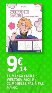 E.Leclerc Facile - le manga webtoon 22 modèles pas a pas mango offre