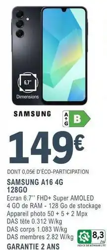 E.Leclerc Samsung - a16 4g 128go offre