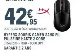 E.Leclerc Hyperx souris gamer sans fil pulsfire offre