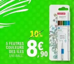 E.Leclerc Uni-ball - 5 feutres couleurs des iles offre