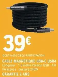 E.Leclerc Cable magnétique usb-c usb4 offre