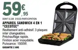 E.Leclerc Appareil sandwich 4 en 1 offre