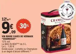 E.Leclerc Express Cramoisay - vin rouge caves de vernaux offre