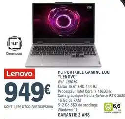 E.Leclerc Lenovo - pc portable gaming loq lenovo offre