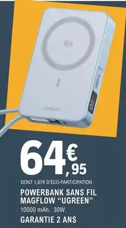 E.Leclerc Ugreen - powerbank sans fil magflow ugreen offre
