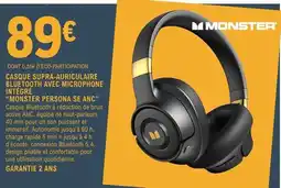E.Leclerc Monster - casque supra-auriculaire bluetooth avec microphone offre