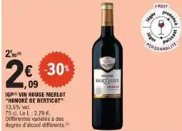 E.Leclerc Express Berticot - igp vin rouge merlot offre