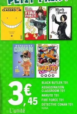 E.Leclerc Black butler t01 assassination classroom t01 naruto t01 fire force t01 detective conan t01 kana offre