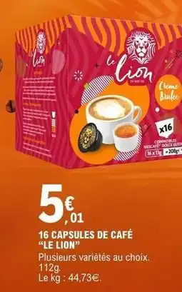 E.Leclerc Coeur de lion - 16 capsules de cafe offre