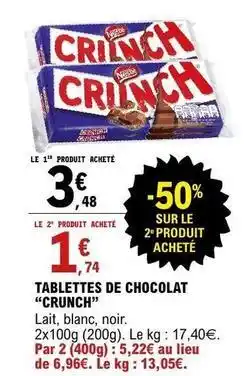 E.Leclerc Tablettes de chocolat offre