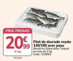 Promocash Promo - filet de daurade royale 140/190 avec peau offre
