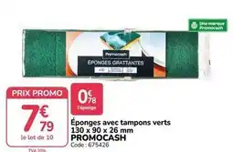Promocash Promo - éponges avec tampons verts 130 x 90 x 26 mm offre