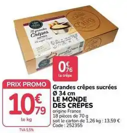 Promocash Promo - grandes crêpes sucrées offre