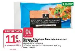 Promocash Promo - saumon atlantique fumé salé au sel sec offre