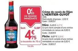 Promocash L'heritier-guyot - crème de cassis de dijon offre