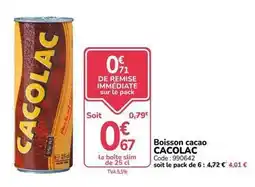 Promocash Cacolac - boisson cacao offre