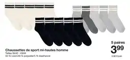 Zeeman Chaussettes de sport mi-hautes homme offre