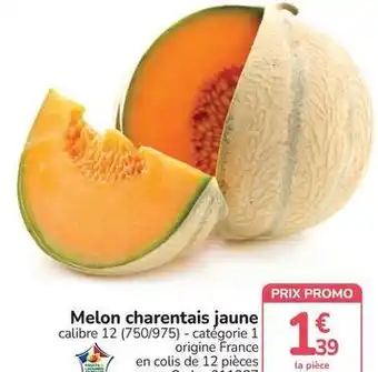 Promo - melon charentais jaune