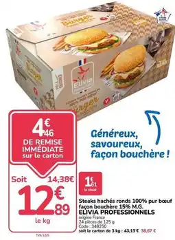 Promocash Burger - steaks hachés ronds 100% pur bœuf façon bouchère 15% m.g offre