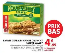 Hyper U Nature valley - barres cereales avoine crunchy offre