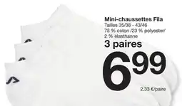 Zeeman Fila - mini-chaussettes offre