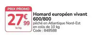 Promocash Promo - homard européen vivant 600/800 offre