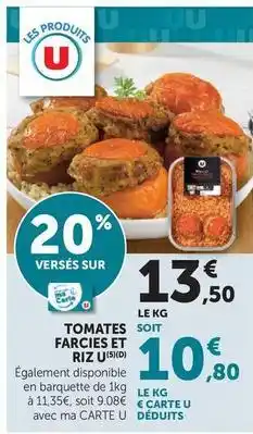 Hyper U U - tomates soit farcies et riz offre