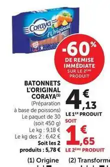 Hyper U Coraya - batonnets l'original offre