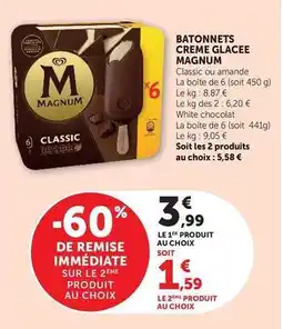 Hyper U Magnum - batonnets creme glacee offre