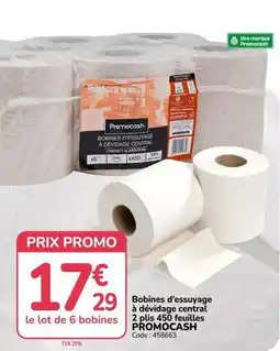 Promocash Promo - bobines d'essuyage à dévidage central 2 plus 40 feuilles offre
