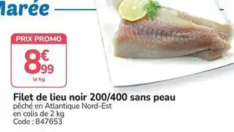 Promocash Promo - filet de lieu noir 200/400 sans peau offre