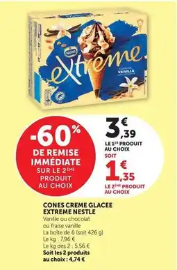 Hyper U Nestlé - cones creme glacee extérième offre
