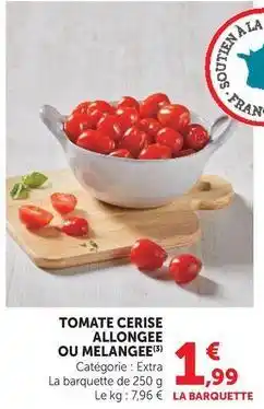 Super U Tomate cerise allongee ou melangée offre