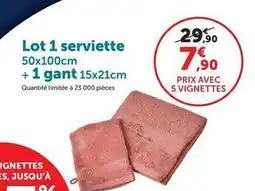 Hyper U Ines - lot 1 serviette + 1 gant offre