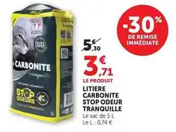 Super U Tranquille - stop odeur litiere carbonite offre