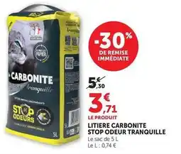 Hyper U Tranquille - litiere carbonite stop odeur offre