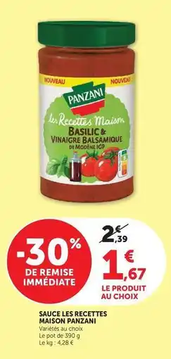 Hyper U Panzani - sauce les recettes maison offre