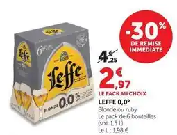 Super U Leffe - blonde 0,0° offre