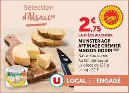 Hyper U Maison dodin - munster aop affinage crémier offre