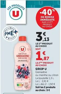 Super U U - sirop grenadine offre