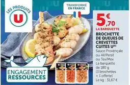 Super U U - brochette de queues de crevettes cuites offre