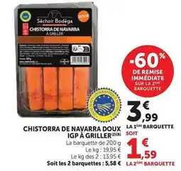 U Express Séchoir bodega - chistorra de navarra doux igp à griller offre