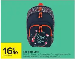Carrefour Love Sac à dos offre