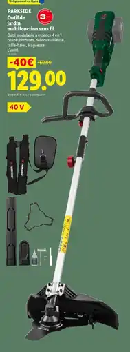 Lidl PARKSIDE Outil de jardin multifonction sans fil offre
