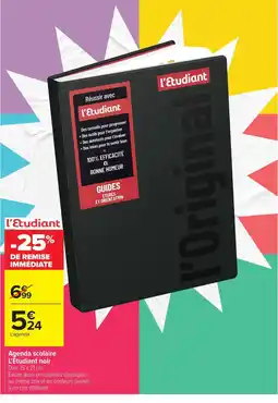 Carrefour l'Étudiant Agenda scolaire offre