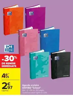 Carrefour OXFORD Agenda scolaire "School" offre
