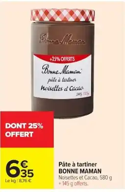 Carrefour BONNE MAMAN Pâte à tartiner Noisettes et Cacao offre